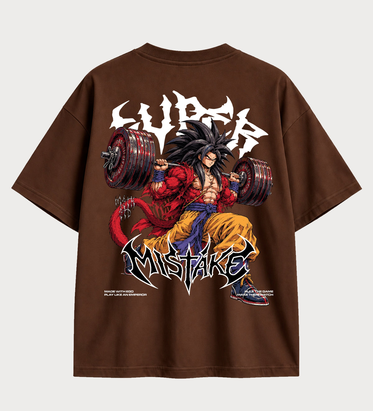 Camiseta Oversized Suedine Goku SSJ4 Deadlift