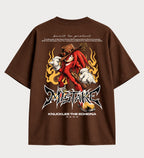 Camiseta oversized Knuckles Cowboy Sonic – costas, cor chocolate
