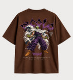 Camiseta oversized Piccolo Namekusei – costas, cor chocolate
