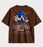 Camiseta oversized Sonic Street Style – costas, cor chocolate