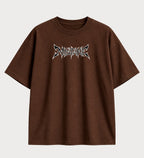 Camiseta oversized Knuckles Cowboy Sonic – frente, cor chocolate