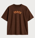 Camiseta oversized Barba Negra Chase the Darkness One Piece – frente, cor chocolate
