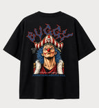 Camiseta oversized Buggy Ambition Above All One Piece – costas, cor preta