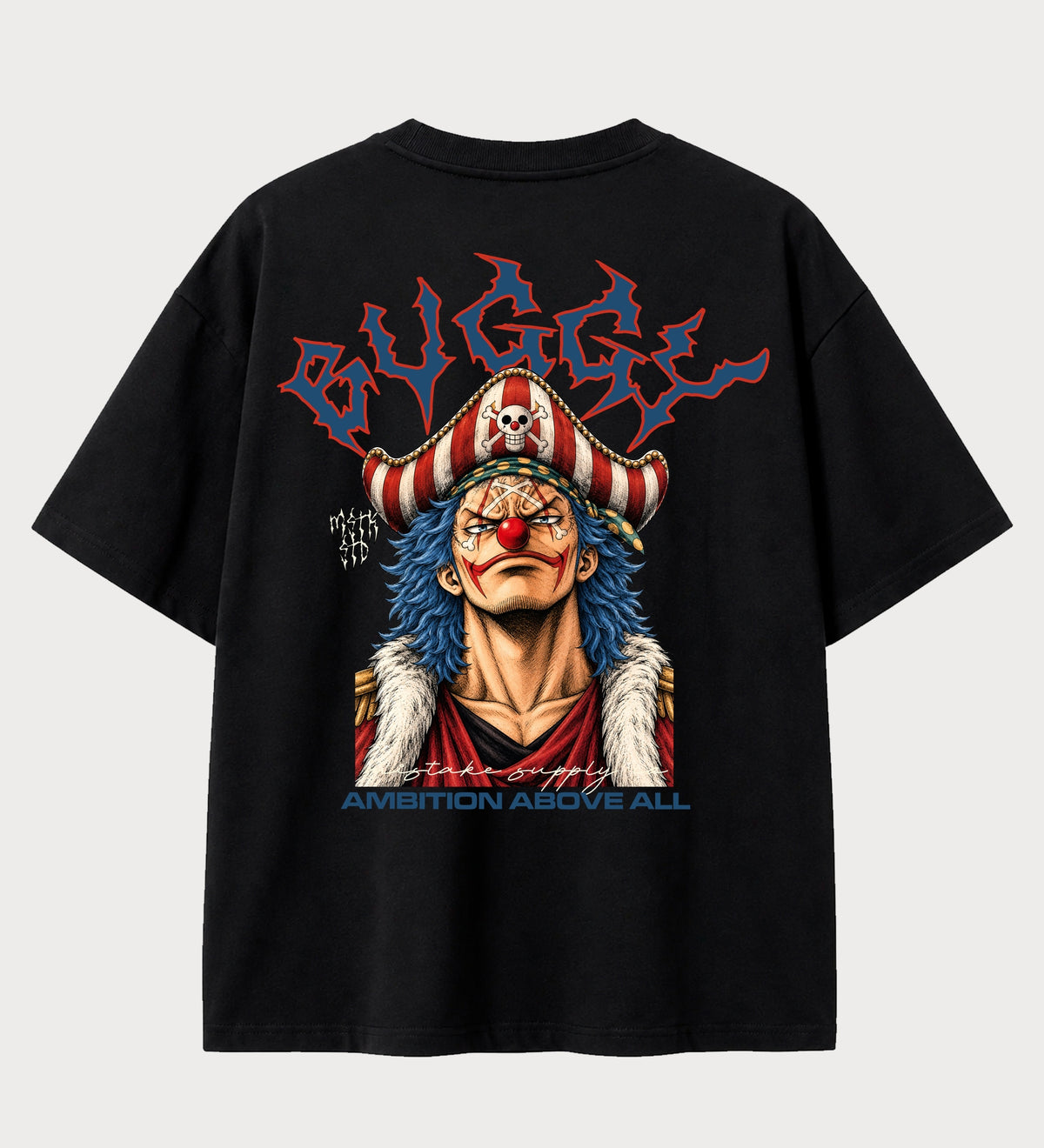 Camiseta oversized Buggy Ambition Above All One Piece – costas, cor preta