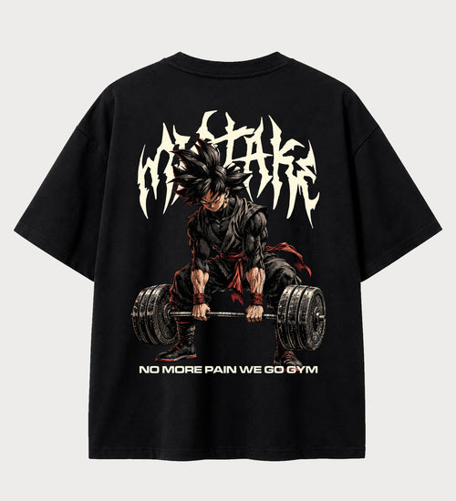 Camiseta oversized Goku Black Deadlift – costas, cor preta