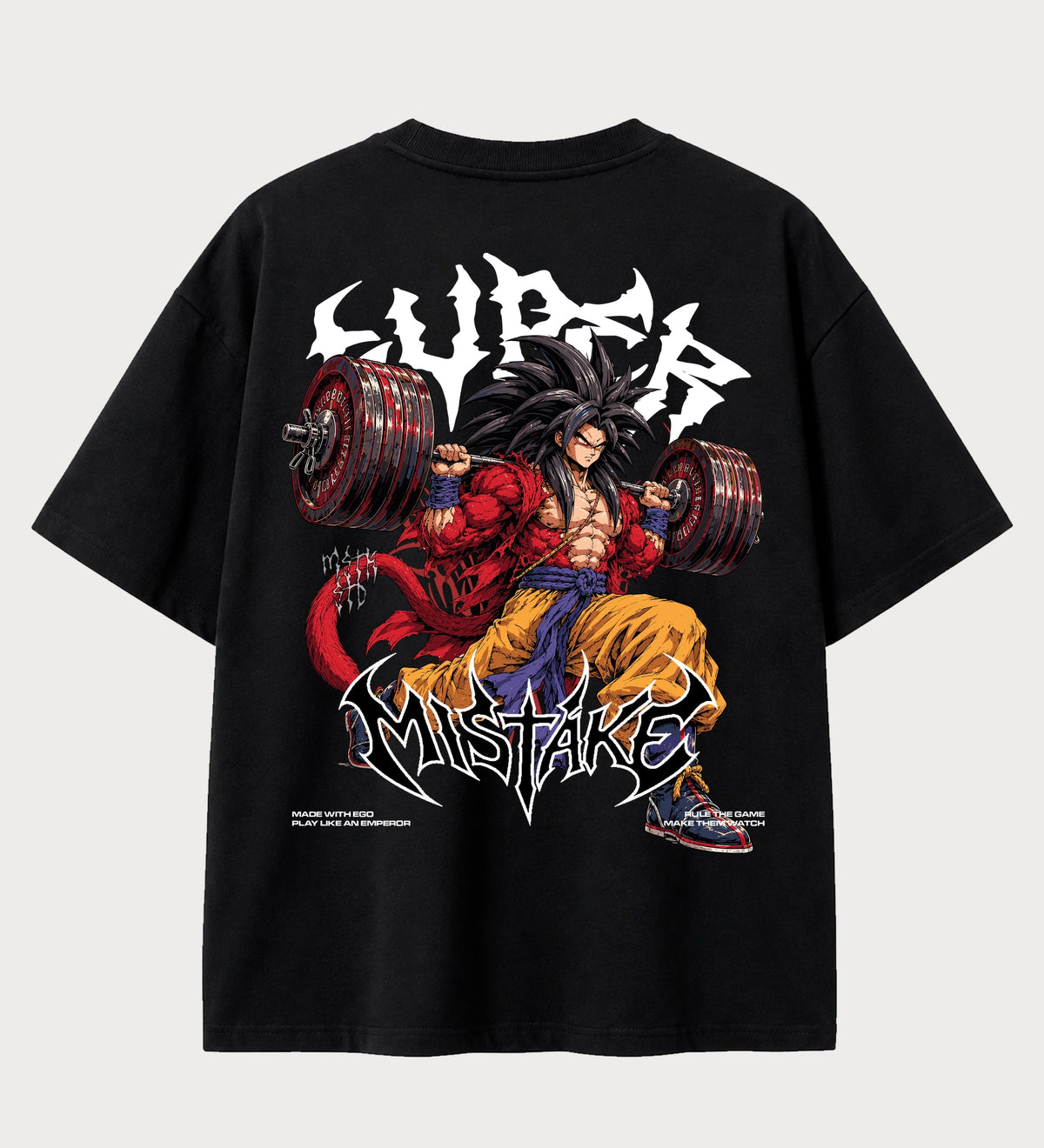 Camiseta Oversized Suedine Goku SSJ4 Deadlift