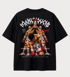 Camiseta oversized Makunouchi Fighting Spirit Hajime no Ippo – costas, cor preta