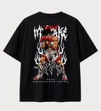 Camiseta oversized Ippo Makunouchi Hajime no Ippo – costas, cor preta