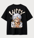 Camiseta oversized Luffy Gear 5 Chase Freedom One Piece – costas, cor preta