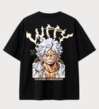 Camiseta oversized Luffy Gear 5 Chase Freedom One Piece – costas, cor preta