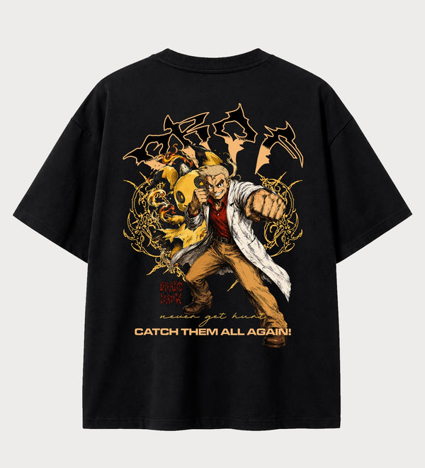 Camiseta Oversized Suedine Pokémon Catch Them All Again