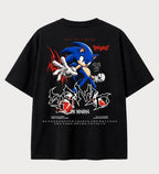 Camiseta oversized Sonic Street Style – costas, cor preta