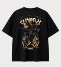 Camiseta oversized Sanji Diable Jambe One Piece – costas, cor preta