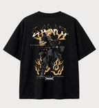 Camiseta oversized Sanji Diable Jambe One Piece – costas, cor preta