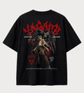 Camiseta oversized Light Yagami e Ryuk Death Note – costas, cor preta