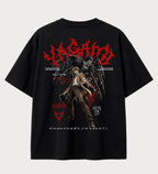 Camiseta oversized Light Yagami e Ryuk Death Note – costas, cor preta