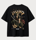 Camiseta oversized Zoro Santoryu One Piece – costas, cor preta