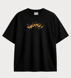 Camiseta oversized Goku Super Saiyajin 4 GT – frente, cor preta
