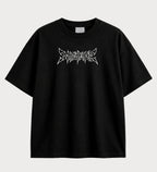 Camiseta oversized Knuckles Cowboy Sonic – frente, cor preta