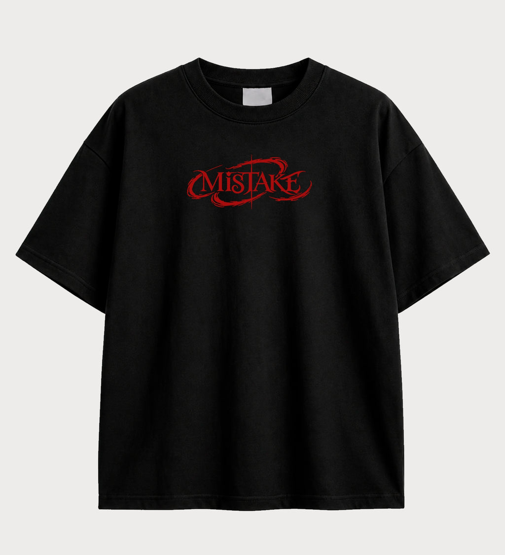 Camiseta oversized Near Death Note – frente, cor preta