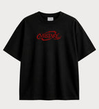 Camiseta oversized Near Death Note – frente, cor preta