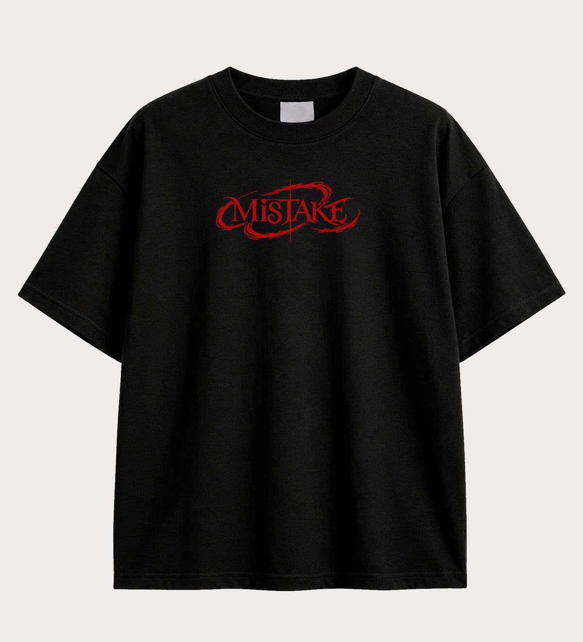 Camiseta oversized Near Death Note – frente, cor preta
