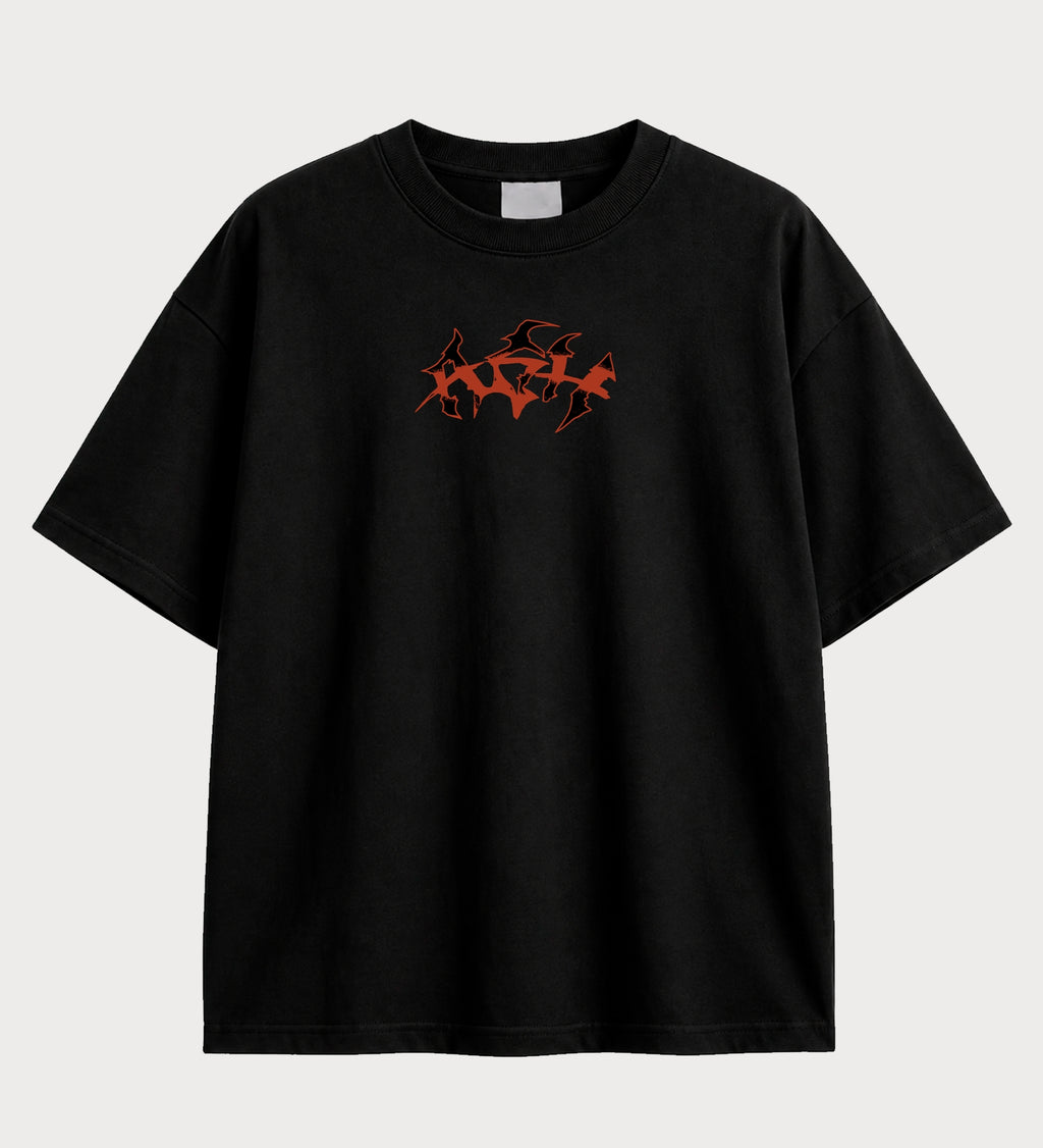 Camiseta oversized Pokémon Ash Master of All – frente, cor preta
