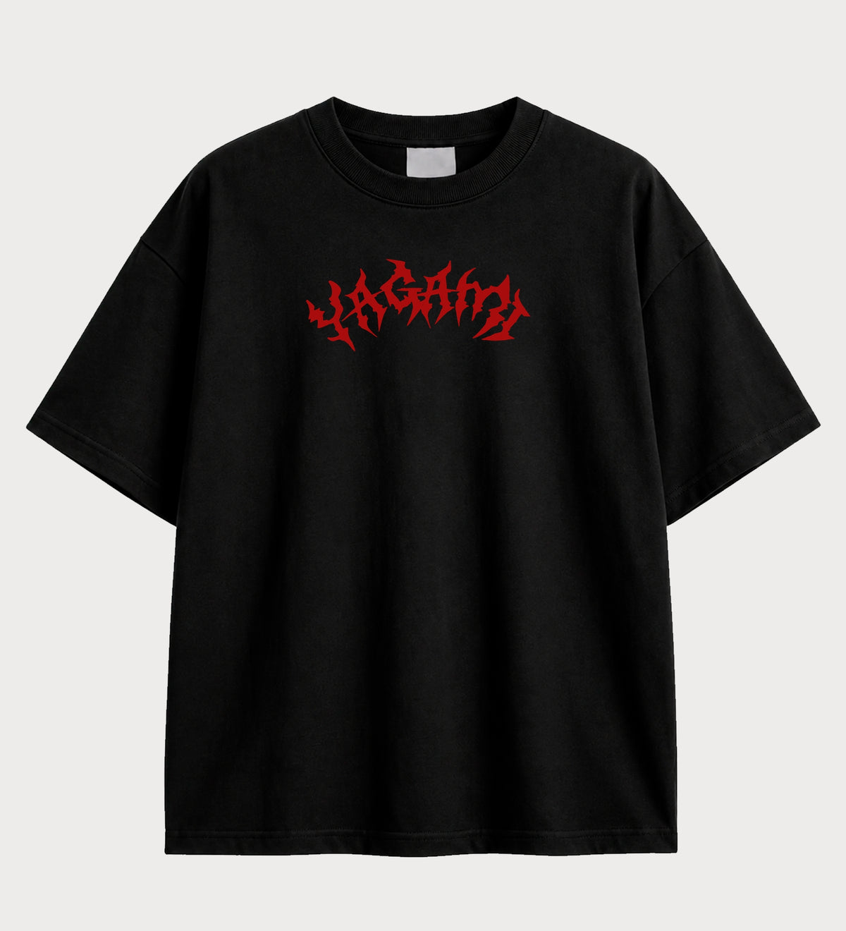 Camiseta oversized Light Yagami e Ryuk Death Note – frente, cor preta