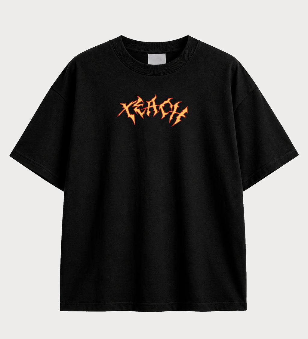 Camiseta oversized Barba Negra Chase the Darkness One Piece – frente, cor preta