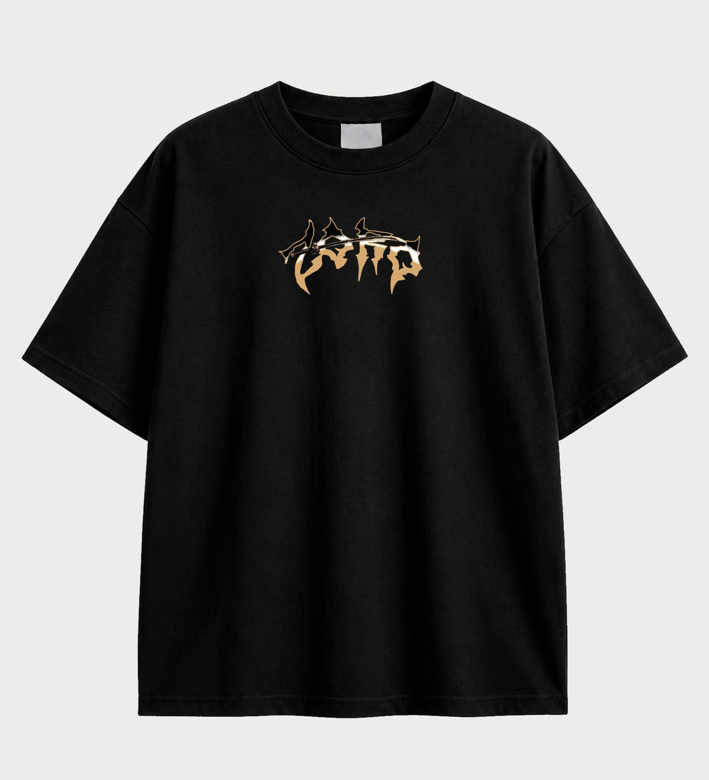 Camiseta oversized Zoro Santoryu One Piece – frente, cor preta